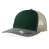 Casquette trucker 6 panneaux, coutures contrastées, en coton et polyester, 280 g/m²