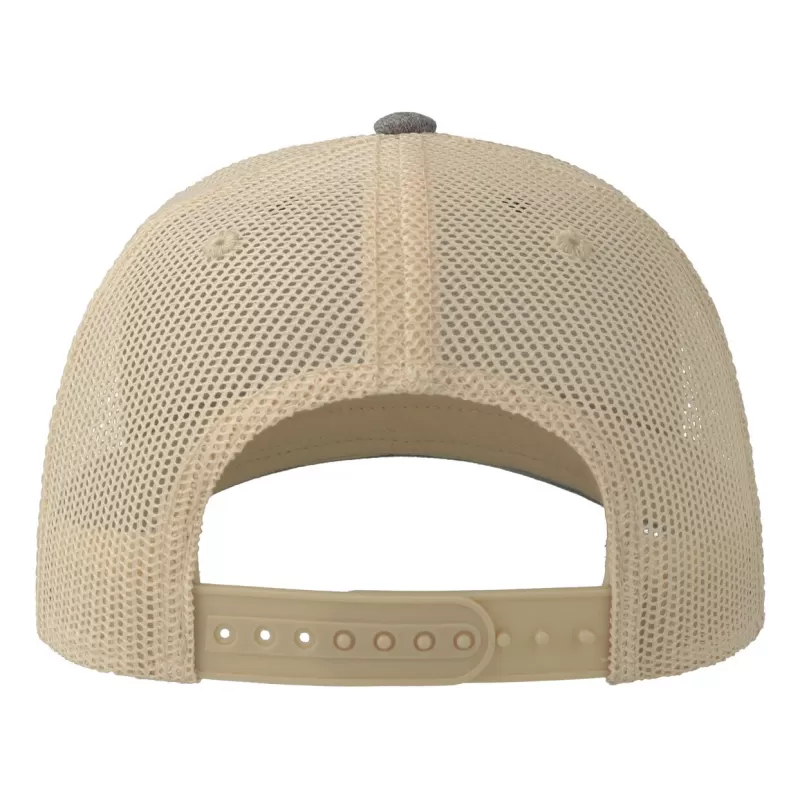 Casquette trucker 6 panneaux, coutures contrastées, en coton et polyester, 280 g/m²