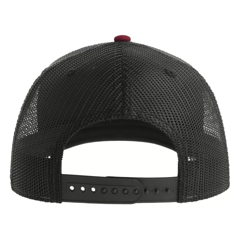 Casquette trucker 6 panneaux, coutures contrastées, en coton et polyester, 280 g/m²