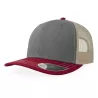 Casquette trucker 6 panneaux, coutures contrastées, en coton et polyester, 280 g/m²