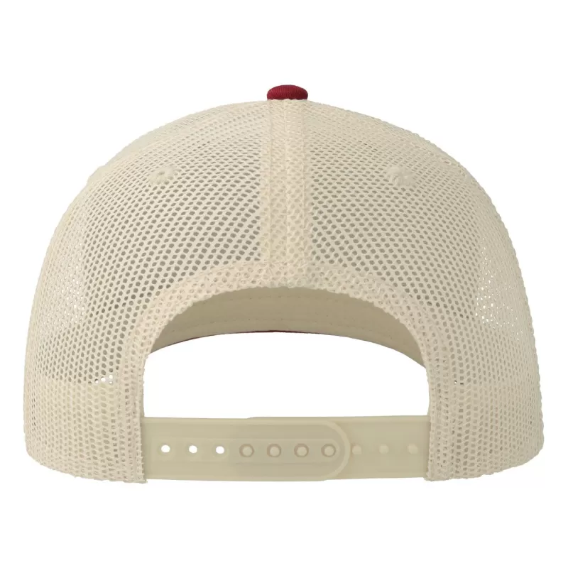 Casquette trucker 6 panneaux, coutures contrastées, en coton et polyester, 280 g/m²