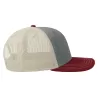 Casquette trucker 6 panneaux, coutures contrastées, en coton et polyester, 280 g/m²