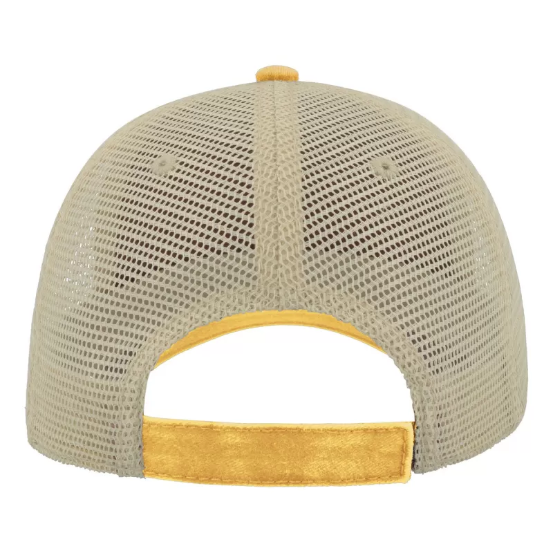 Casquette 6 panneaux visière préformée, panneaux avant non structurés, velcro, 250 g/m²