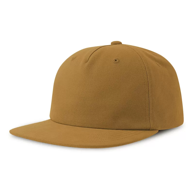 Casquette vintage visière plate 5 panneaux en coton organique et recyclé, 260 g/m²