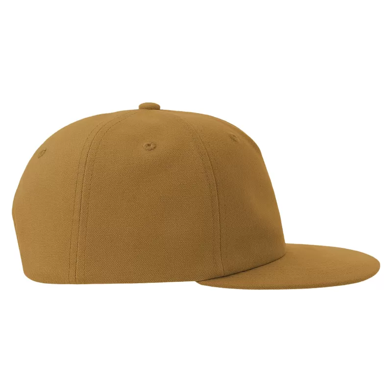 Casquette vintage visière plate 5 panneaux en coton organique et recyclé, 260 g/m²