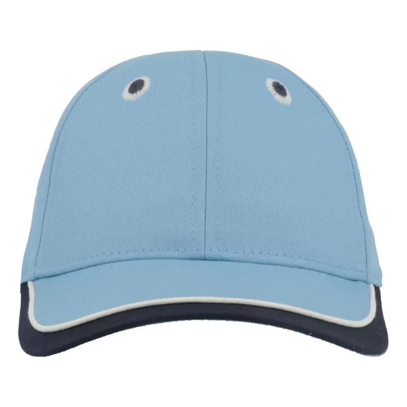 Casquette enfant baseball 5 pans en coton bio, fermeture velcro, 260 g/m²
