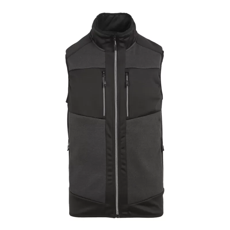 Bodywarmer bi-matière stretch E-Volve, effet tricot chaud, 235 g/m²