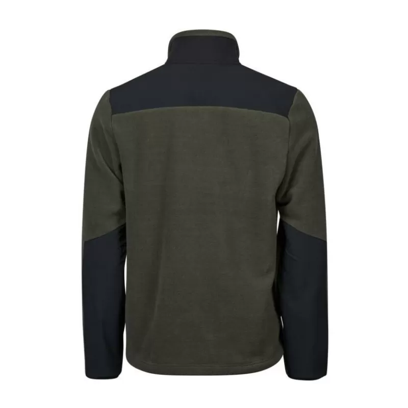 Veste polaire épaisse avec empiècements renforcés, col montant, 344 g/m²