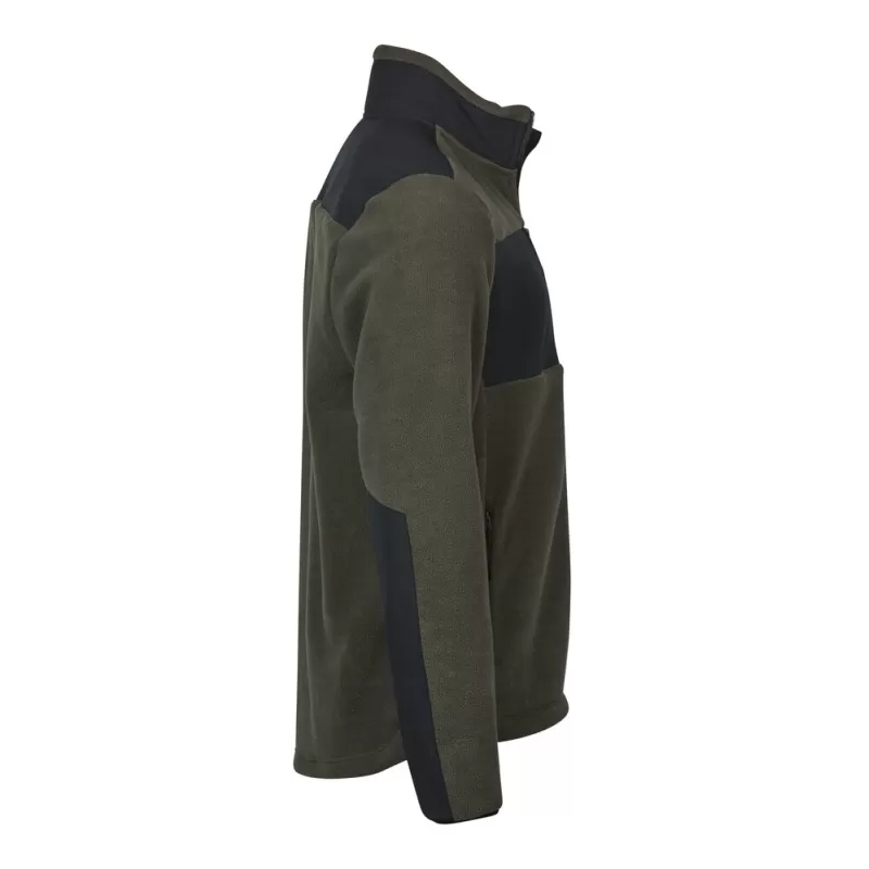 Veste polaire épaisse avec empiècements renforcés, col montant, 344 g/m²