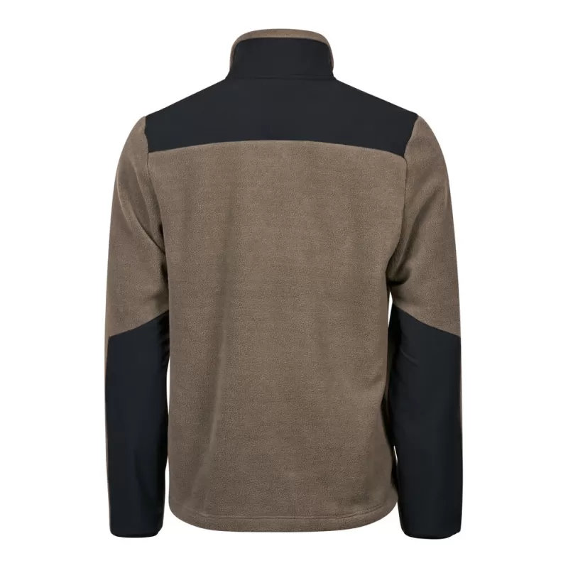 Veste polaire épaisse avec empiècements renforcés, col montant, 344 g/m²