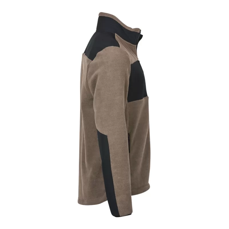 Veste polaire épaisse avec empiècements renforcés, col montant, 344 g/m²