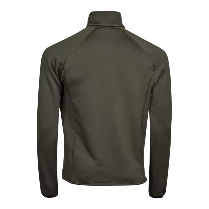Veste polaire stretch ajustée en polyester, col montant, poches zippées, 235 g/m²