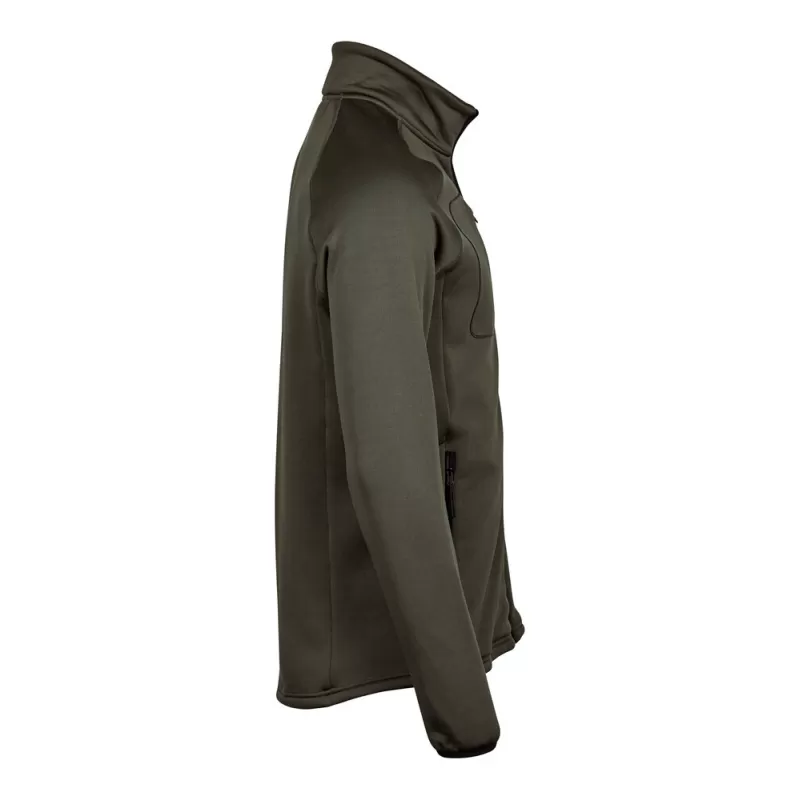 Veste polaire stretch ajustée en polyester, col montant, poches zippées, 235 g/m²