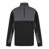 Sweat de sport col zippé en polyester, manches contrastées, 250 g/m²