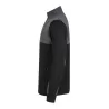 Sweat de sport col zippé en polyester, manches contrastées, 250 g/m²