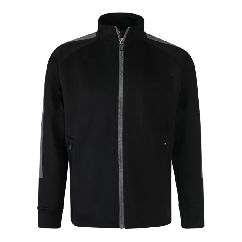 Veste de sport enfant grand zip contrasté en polyester, poches zippées, 250 g/m²