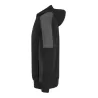 Sweat à capuche bicolore en polyester, intérieur brossé, poches zippées, 250 g/m²