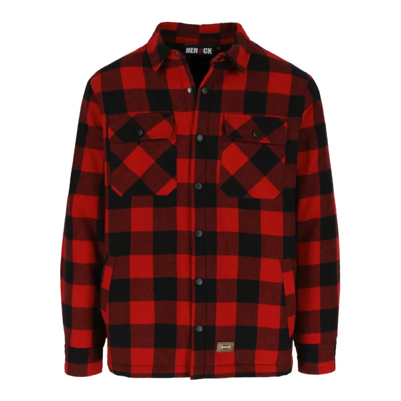 Chemise en flanelle, fermeture bouton-pression, poches multiples, 300 g/m²