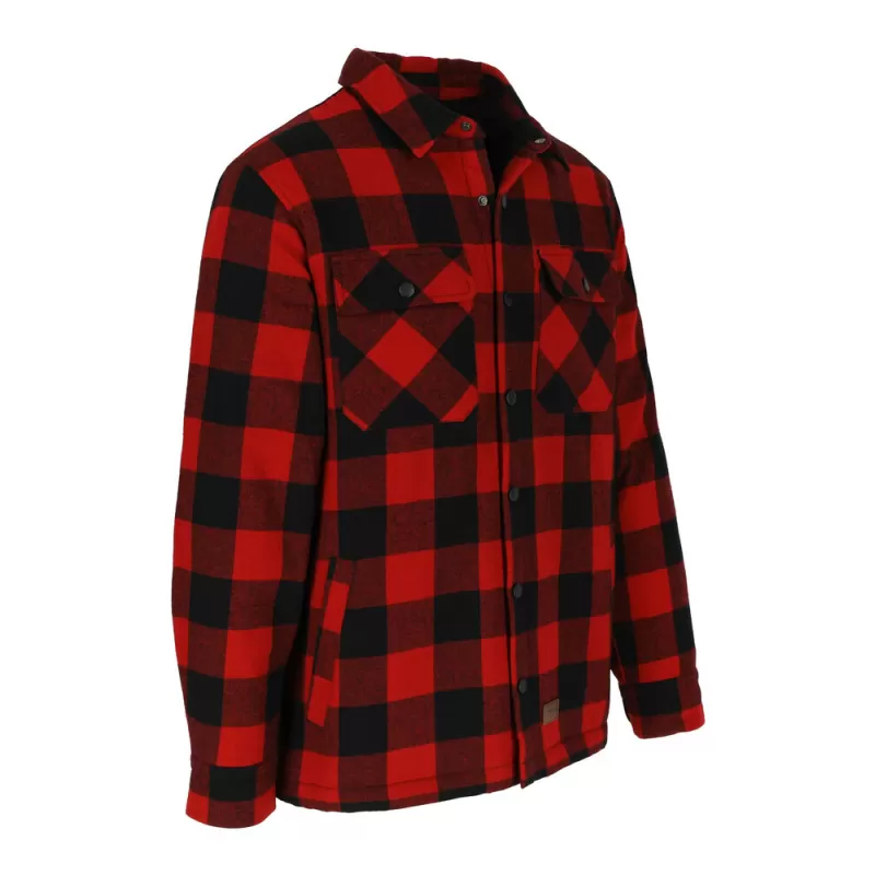 Chemise en flanelle, fermeture bouton-pression, poches multiples, 300 g/m²