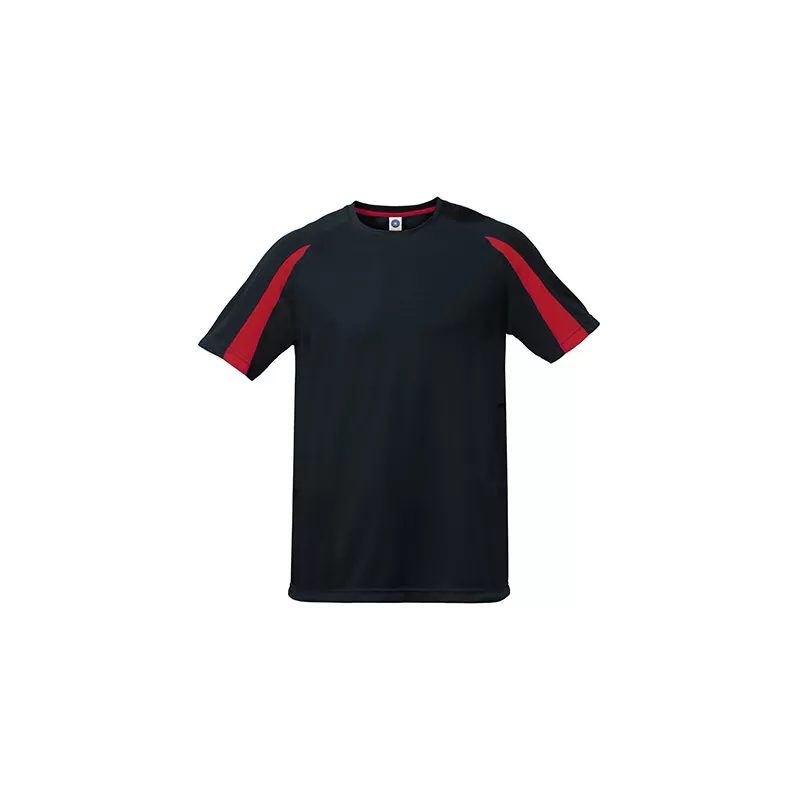 T-shirt de sport bicolore en polyester séchage rapide, manches raglan, 140 g/m²