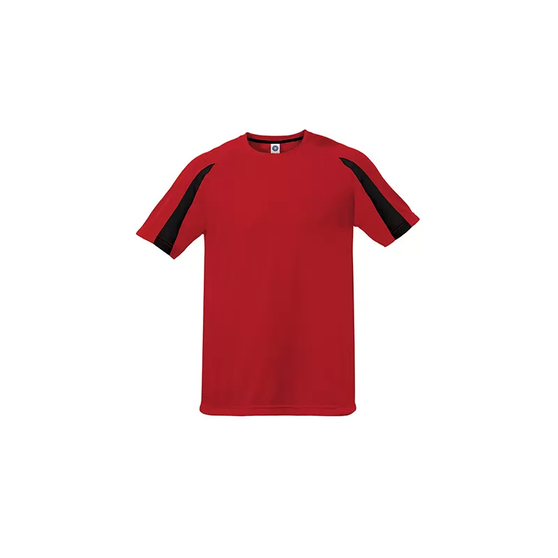T-shirt de sport bicolore en polyester séchage rapide, manches raglan, 140 g/m²