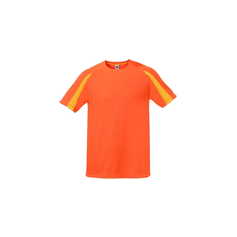T-shirt de sport bicolore en polyester séchage rapide, manches raglan, 140 g/m²