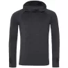 T-shirt homme à capuche enroulable, coupe slim, manches longues raglan, 210 g/m²