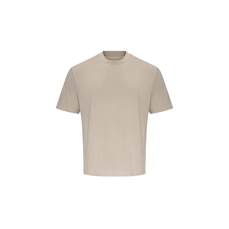 T-shirt oversize moderne en coton, manches courtes, col en bord côte, 190 g/m²