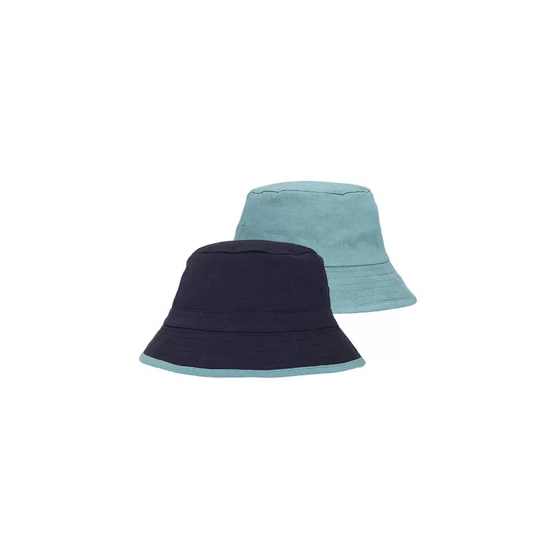 Bob réversible bicolore en coton organique, oeillets surpiqués, 210 g/m²