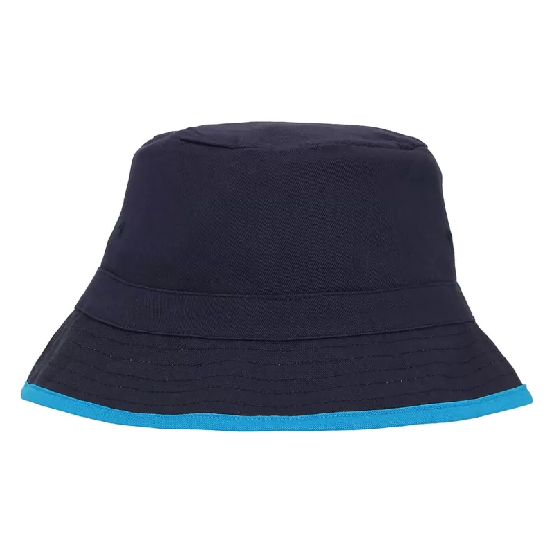 Bob réversible bicolore en coton organique, oeillets surpiqués, 210 g/m²