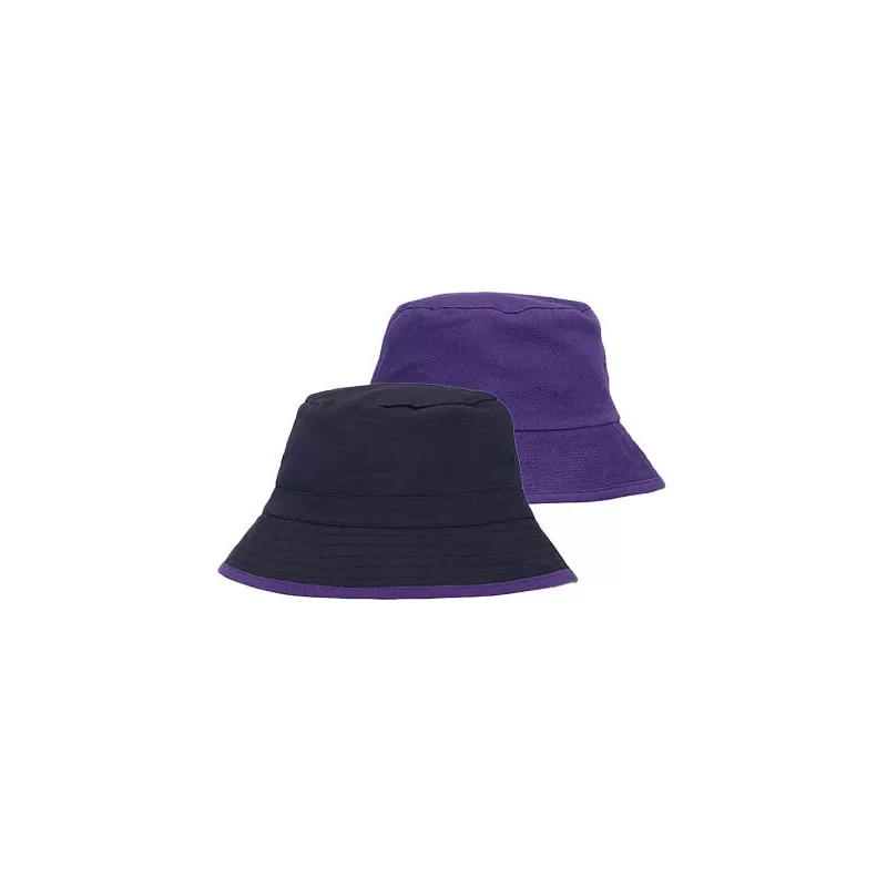 Bob réversible bicolore en coton organique, oeillets surpiqués, 210 g/m²