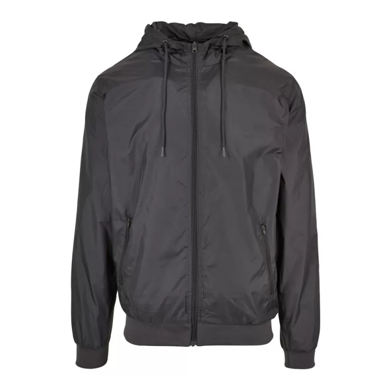 Veste à capuche coupe-vent, zip contrasté, respirante et imperméable