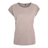 Tee-shirt femme coton léger coupe longue, manches courtes, 140 g/m²