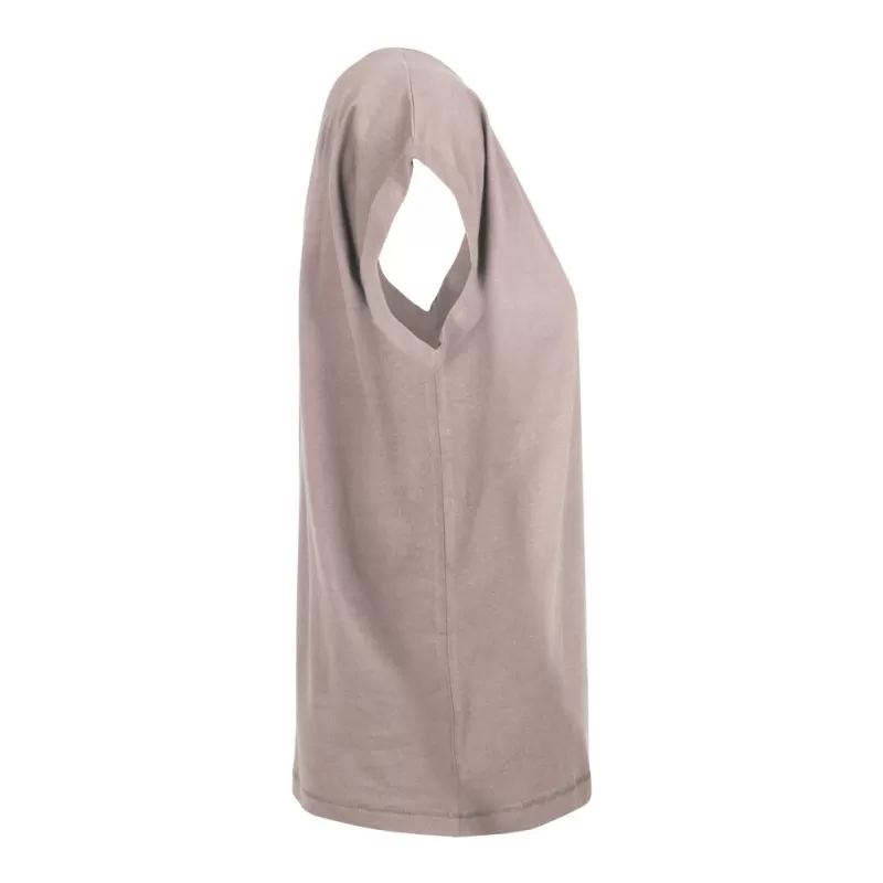 Tee-shirt femme coton léger coupe longue, manches courtes, 140 g/m²