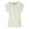 Tee-shirt femme coton léger coupe longue, manches courtes, 140 g/m²