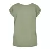 Tee-shirt femme coton léger coupe longue, manches courtes, 140 g/m²
