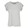 Tee-shirt femme coton léger coupe longue, manches courtes, 140 g/m²