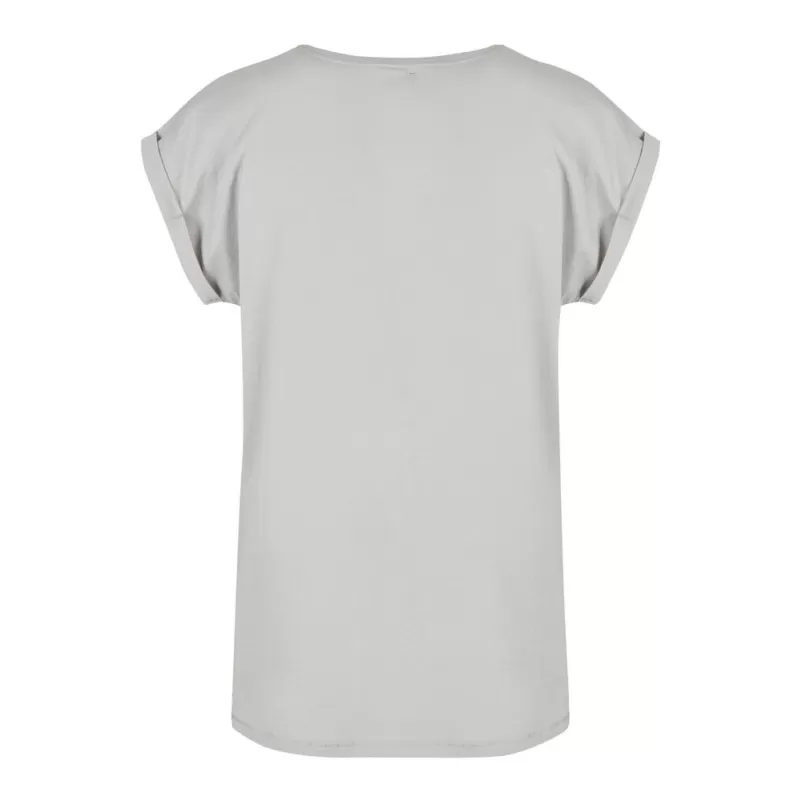 Tee-shirt femme coton léger coupe longue, manches courtes, 140 g/m²
