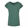 Tee-shirt femme coton léger coupe longue, manches courtes, 140 g/m²