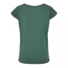 Tee-shirt femme coton léger coupe longue, manches courtes, 140 g/m²