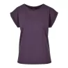Tee-shirt femme coton léger coupe longue, manches courtes, 140 g/m²