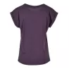 Tee-shirt femme coton léger coupe longue, manches courtes, 140 g/m²