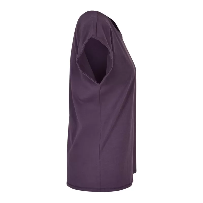 Tee-shirt femme coton léger coupe longue, manches courtes, 140 g/m²