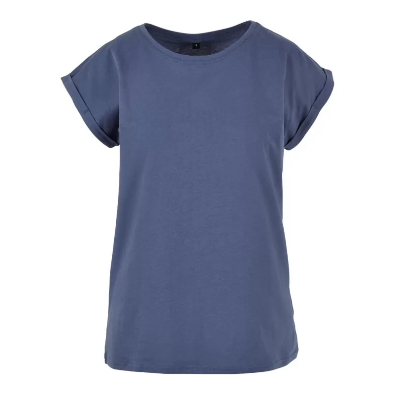 Tee-shirt femme coton léger coupe longue, manches courtes, 140 g/m²