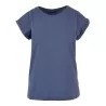 Tee-shirt femme coton léger coupe longue, manches courtes, 140 g/m²