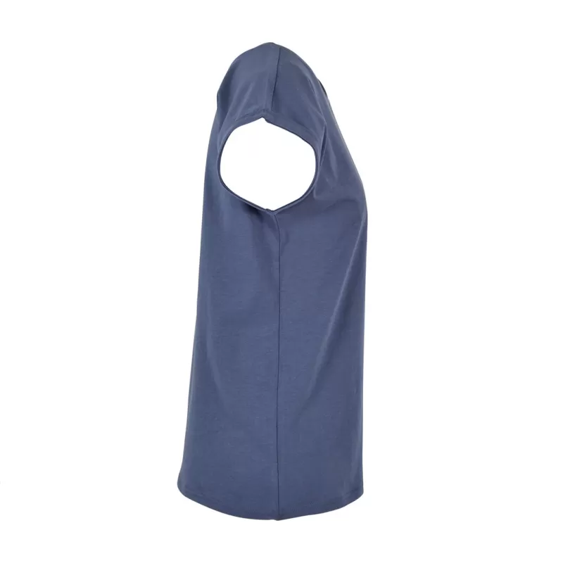 Tee-shirt femme coton léger coupe longue, manches courtes, 140 g/m²