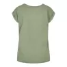 Tee-shirt femme coton léger coupe longue, manches courtes, 140 g/m²