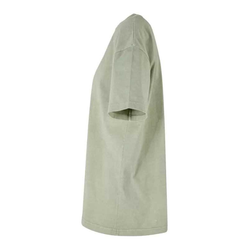 T-shirt femme décoloré, coupe ample, épaules tombantes, en coton, 220 g/m²