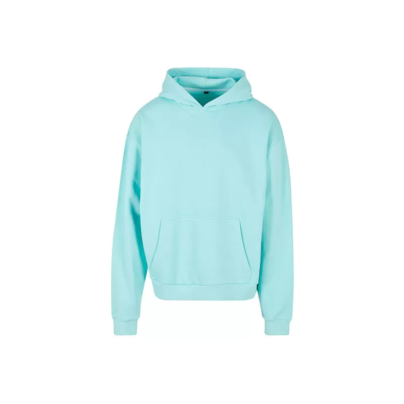 Sweat à capuche lourd en coton ultra épais, coupe casual, poche kangourou, 460 g/m²