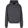 Sweat à capuche lourd en coton ultra épais, coupe casual, poche kangourou, 460 g/m²